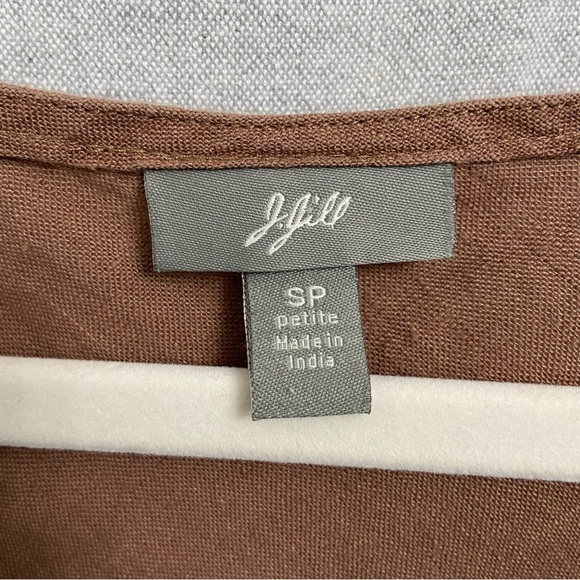 J Jill / Brown Linen Sleeveless Tank Top Size S Petite - Picture 3 of 9